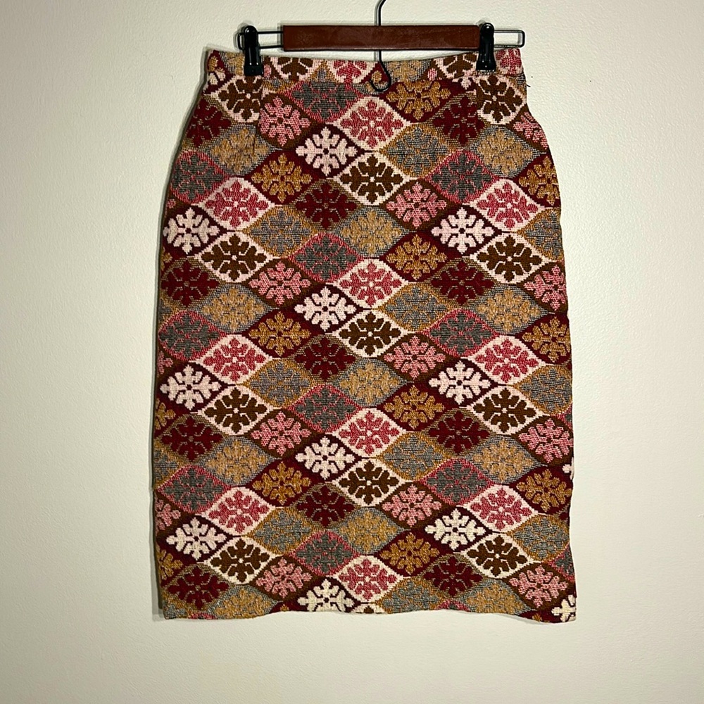 Vintage Alex Coleman Tapestry Midi Skirt Sz S
